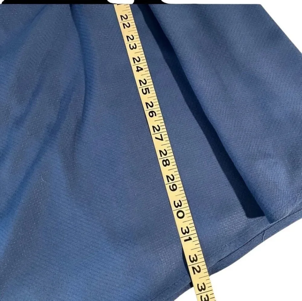 Everly royal blue ruffled front sleeveless dress - M